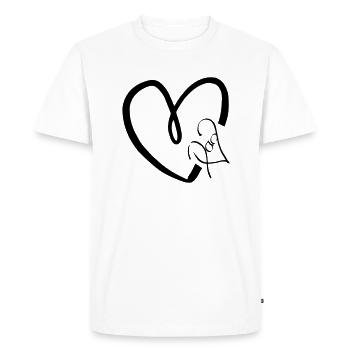 Cœur pour papa - T-shirt Premium bio Homme - blanc - Devant - Nico (187cm)