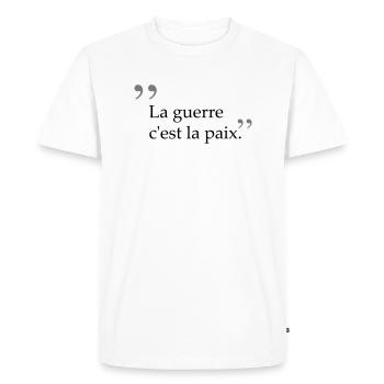 1984 - la guerre c'est la paix - T-shirt Premium bio Homme - blanc - Devant - Nico (187cm)