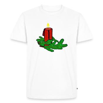 Bougie de l’Avent de Noël - T-shirt Premium bio Homme - blanc - Devant - Nico (187cm)