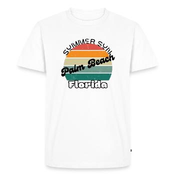 Palm Beach Floride - T-shirt Premium bio Homme - blanc - Devant - Nico (187cm)