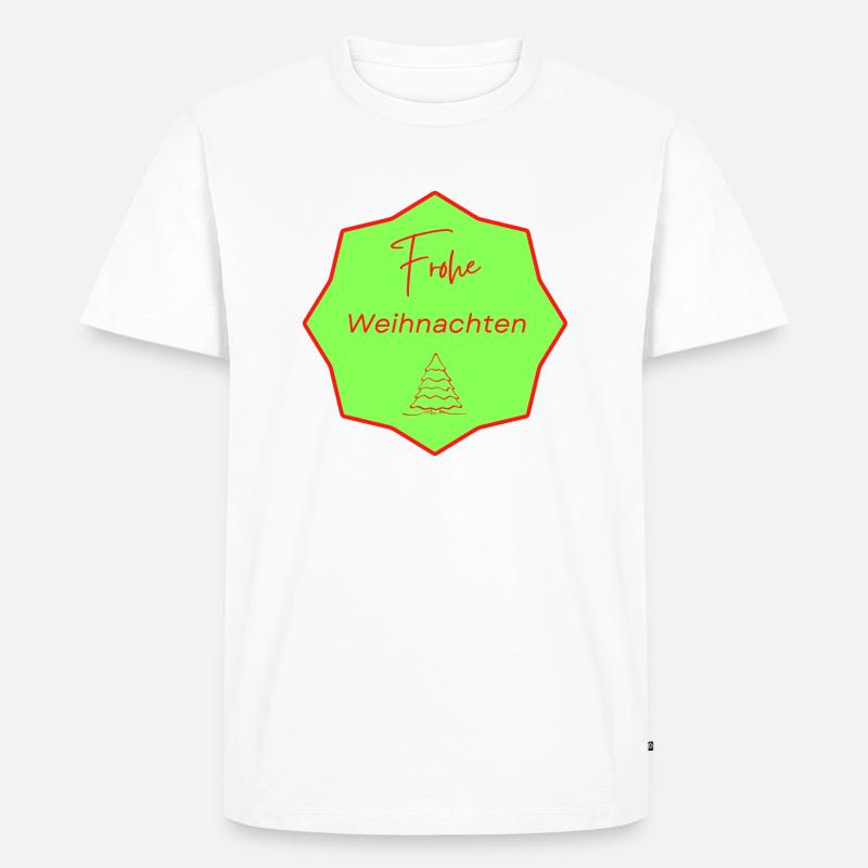 Frohe Weihnachten mit Baum - Männer Premium Bio T-Shirt - Weiß