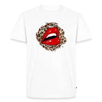 Lèvres de léopard - T-shirt Premium bio Homme - blanc - Devant - Nico (187cm)