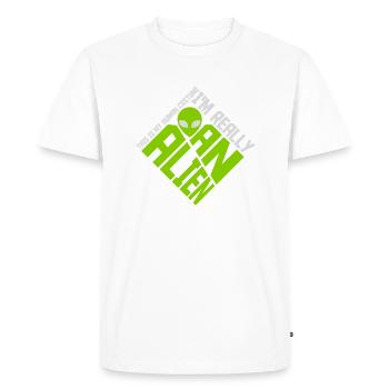 Citation extraterrestre de costume humain - T-shirt Premium bio Homme - blanc - Devant - Nico (187cm)