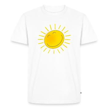 Soleil amical - T-shirt Premium bio Homme - blanc - Devant - Nico (187cm)
