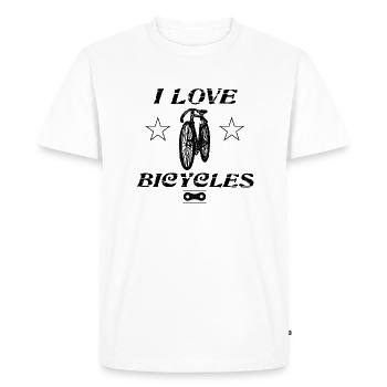 I LOVE BICYCLES - Men's Premium Organic T-Shirt - white - Front - Nico (187cm)