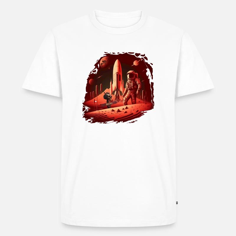 Lone Astronaut - Männer Premium Bio T-Shirt - Weiß
