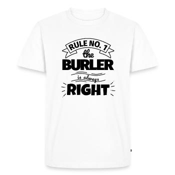 BURLER funny gift - Men's Premium Organic T-Shirt - white - Front - Nico (187cm)