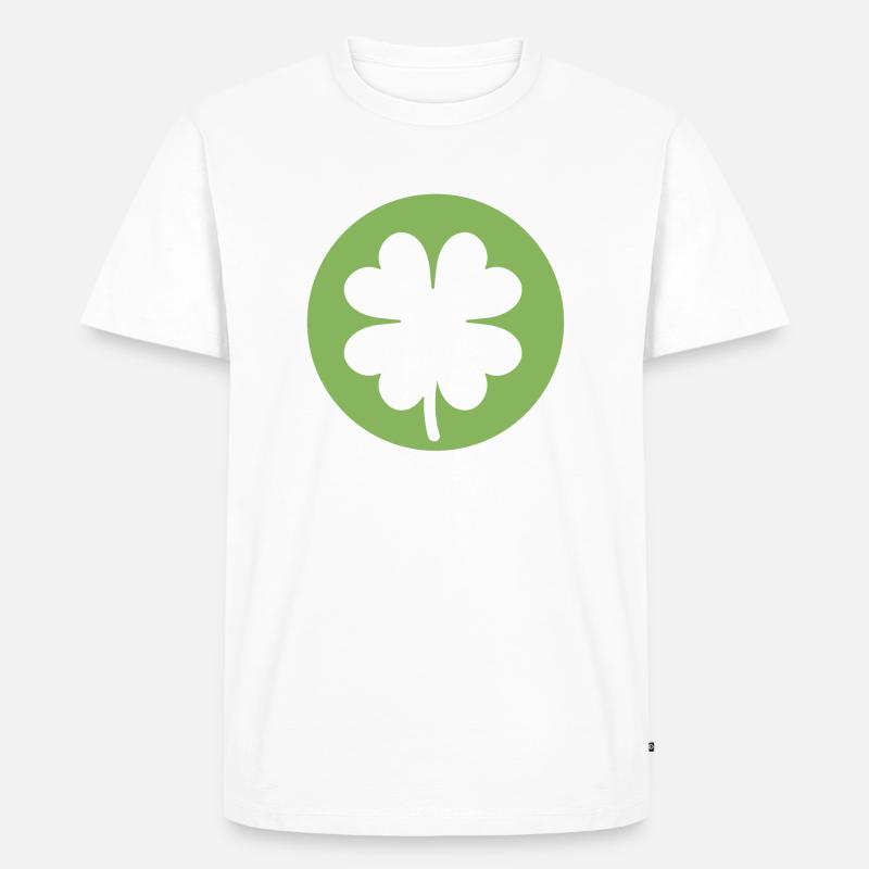 Trèfle vert pour la Saint-Patrick - T-shirt Premium bio Homme - blanc
