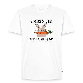 Hilde Rabbit Carrot T Shirt Slogan comic style - Men's Premium Organic T-Shirt - white - Front - Nico (187cm)