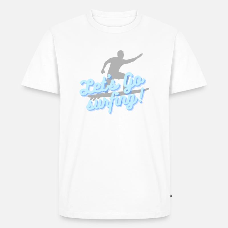 Let's go surfing - Männer Premium Bio T-Shirt - Weiß
