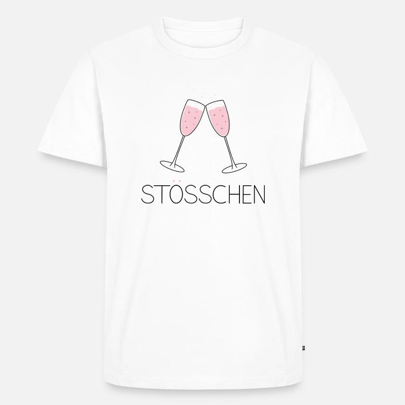 Prosecco - Stösschen! - Männer Premium Bio T-Shirt - Weiß