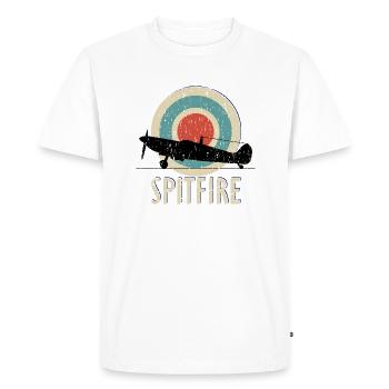 Rétro Spitfire WW2 - Royal Air Force - T-shirt Premium bio Homme - blanc - Devant - Nico (187cm)