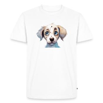 Dog Watercolor Drawing - Men's Premium Organic T-Shirt - white - Front - Nico (187cm)