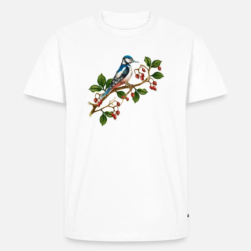 Bunter Vogel - Männer Premium Bio T-Shirt - Weiß