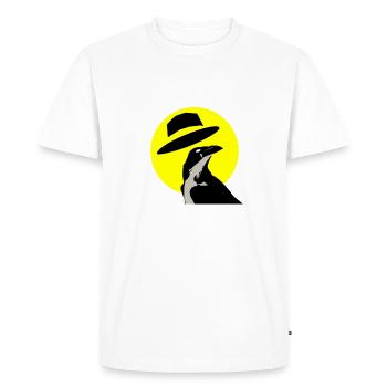 Yellow Cool Crow - Men's Premium Organic T-Shirt - white - Front - Nico (187cm)