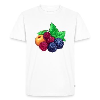 Ripe raspberries and apricot - Men's Premium Organic T-Shirt - white - Front - Nico (187cm)