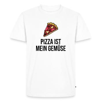La pizza est mon légume - T-shirt Premium bio Homme - blanc - Devant - Nico (187cm)