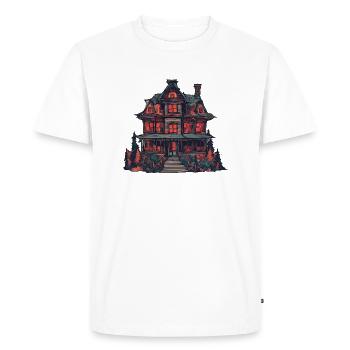 Maison d’horreur d’Halloween - T-shirt Premium bio Homme - blanc - Devant - Nico (187cm)