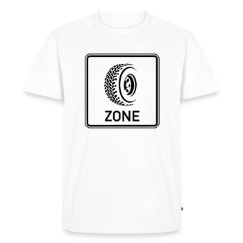 Panneau Zone Off Road - T-shirt Premium bio Homme - blanc - Devant - Nico (187cm)