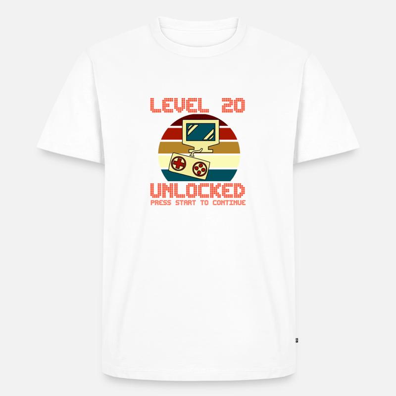 Stufe 20 - Männer Premium Bio T-Shirt - Weiß