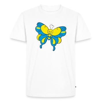 Colorful Butterfly > Vector Graphic - Men's Premium Organic T-Shirt - white - Front - Nico (187cm)