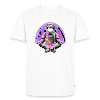 Sloth, Sloth as Astronaut - Men's Premium Organic T-Shirt - white - Front - Nico (187cm)