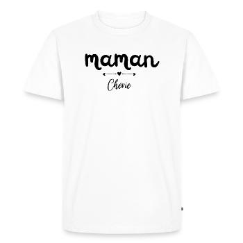 Maman chérie - T-shirt Premium bio Homme - blanc - Devant - Nico (187cm)