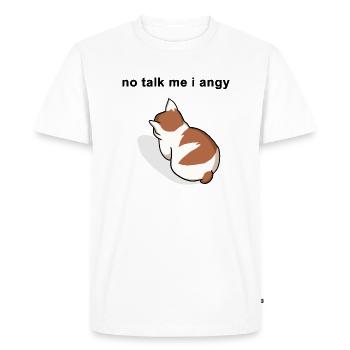 pas de parler moi je mème chat en colère - T-shirt Premium bio Homme - blanc - Devant - Nico (187cm)