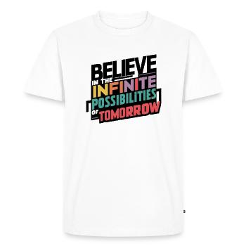 Croire aux possibilités infinies de demain - T-shirt Premium bio Homme - blanc - Devant - Nico (187cm)