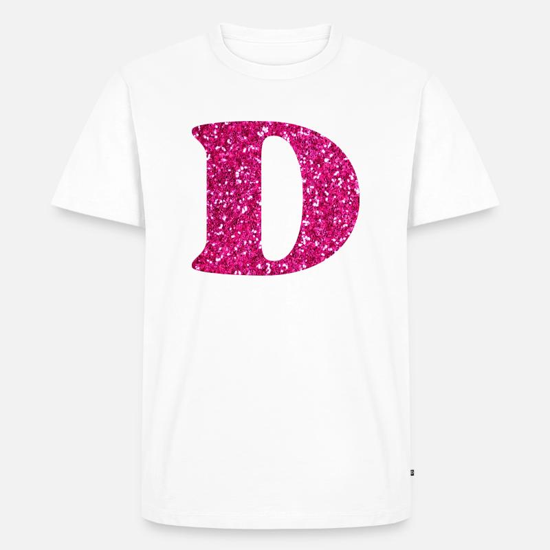 Glitzer rosa Buchstabe d - Männer Premium Bio T-Shirt - Weiß