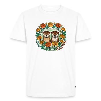 Marigold Otters - Men's Premium Organic T-Shirt - white - Front - Nico (187cm)