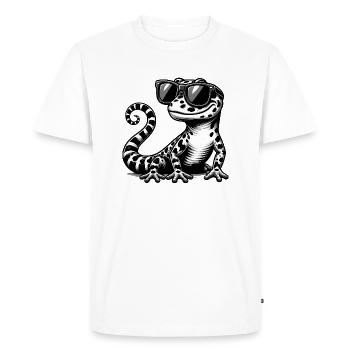 Lézard avec des lunettes de soleil - T-shirt Premium bio Homme - blanc - Devant - Nico (187cm)