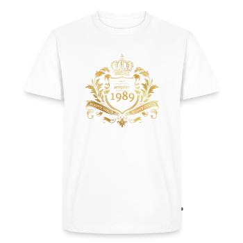 35th Birthday "Semper Verum - Established 08/1989 - Men's Premium Organic T-Shirt - white - Front - Nico (187cm)