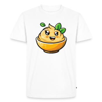Funny Mustard Bowl Comic - Men's Premium Organic T-Shirt - white - Front - Nico (187cm)