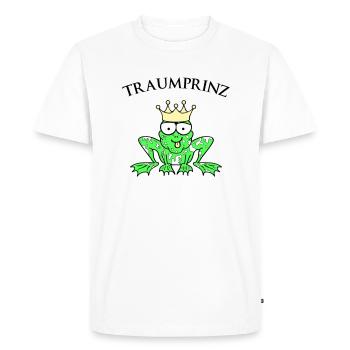 Prince Charmant Grenouille Roi - T-shirt Premium bio Homme - blanc - Devant - Nico (187cm)