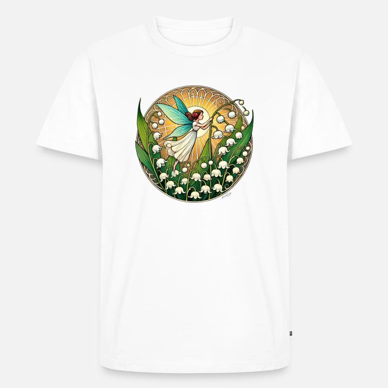 Maiglöckchen Fee - Männer Premium Bio T-Shirt - Weiß