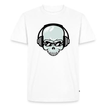 Skull Skeleton Skull Horror Halloween Head - Men's Premium Organic T-Shirt - white - Front - Nico (187cm)