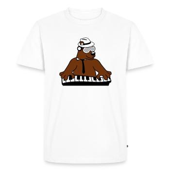ours brun ours clavier touches de piano jouant animal - T-shirt Premium bio Homme - blanc - Devant - Nico (187cm)