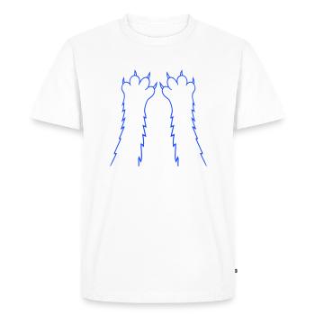 Chats, griffes, pattes, pattes, griffes acérées, grattage - T-shirt Premium bio Homme - blanc - Devant - Nico (187cm)