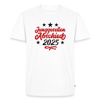 Bachelor Party 2025 - Men's Premium Organic T-Shirt - white - Front - Nico (187cm)