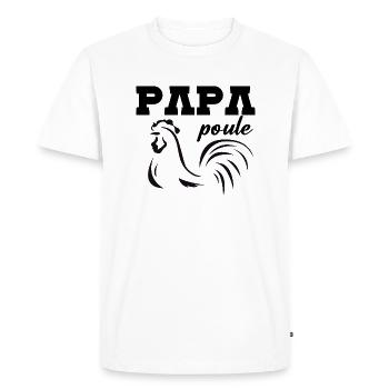 Meilleur papa poule - T-shirt Premium bio Homme - blanc - Devant - Nico (187cm)