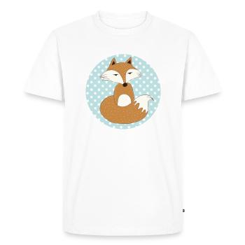 Stickers Renard - T-shirt Premium bio Homme - blanc - Devant - Nico (187cm)