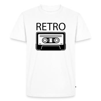 Oldschool Cassette - RETRO Design - Men's Premium Organic T-Shirt - white - Front - Nico (187cm)