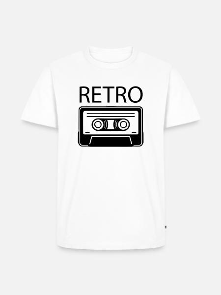 Oldschool Cassette - RETRO Design - Men's Premium Organic T-Shirt - white