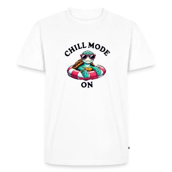 Mode détente activé 🐢🌊 - T-shirt Premium bio Homme - blanc - Devant - Nico (187cm)