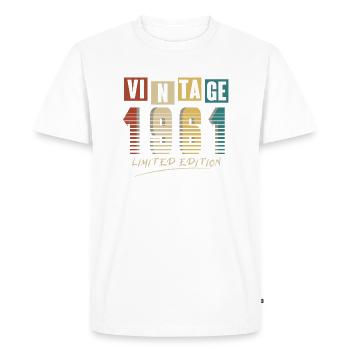 1961 Vintage 1961 né en 19664 ansniversaire. Année - T-shirt Premium bio Homme - blanc - Devant - Nico (187cm)
