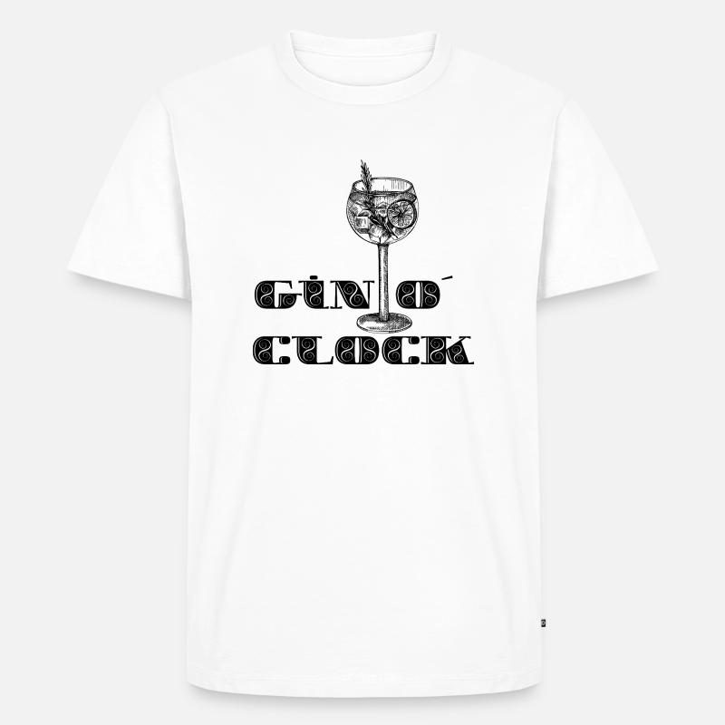 GIN O´CLOCK - Männer Premium Bio T-Shirt - Weiß