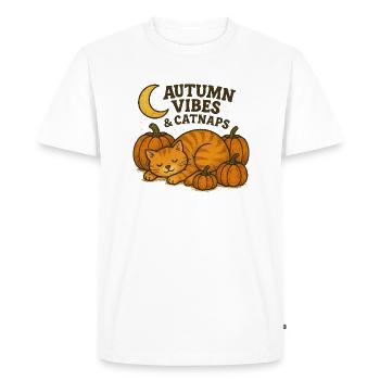 Automne Catnap Citrouille Humeur - T-shirt Premium bio Homme - blanc - Devant - Nico (187cm)