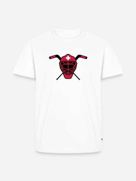 Hockey Goalie Mask Switzerland - Men's Premium Organic T-Shirt - white