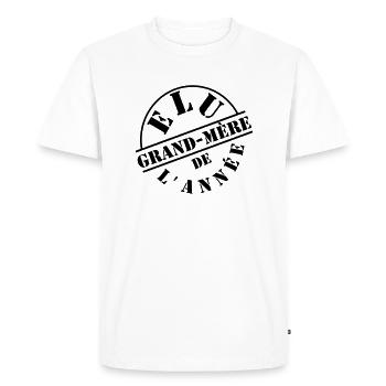 Élu grand mère - T-shirt Premium bio Homme - blanc - Devant - Nico (187cm)